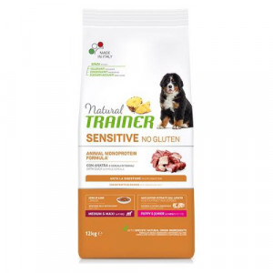 Natural Trainer Dog PUPPY SENSITIVE NO GLUTEN MEDIUM MAXI sausā suņu barība Pīle 12kg