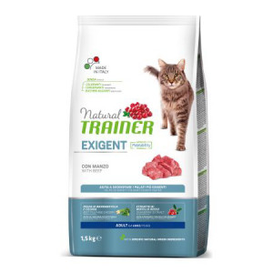 Natural Trainer Cat EXIGENT Beef sausā kaķu barība Liellops 1.5kg