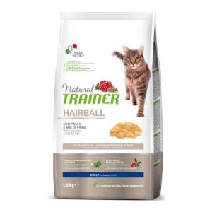 Natural Trainer Cat HAIRBALL Chicken sausā kaķu barība Vista 1.5kg