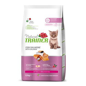 Natural Trainer Cat KITTEN Salmon sausā barība kaķēniem Lasis 1.5kg