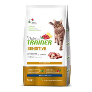 Natural Trainer Cat SENSITIVE Duck sausā kaķu barība Pīle 1.5kg