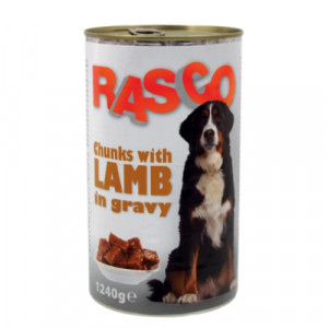Rasco Dog Lamb Chunks in Gravy konservi suņiem Jērs mērcē 1240g