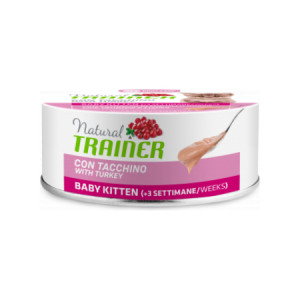 Natural Trainer Cat KITTEN konservi kaķēniem Tītars 80g