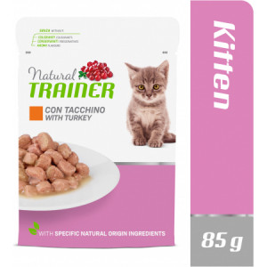 Natural Trainer Cat KITTEN JUNIOR konservi kaķēniem Tītars 85g