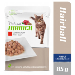 Natural Trainer Cat HAIRBALL konservi kaķiem Liellops 85g