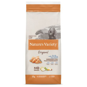 Nature's Variety Dog Original No Grain MEDIUM Salmon sausā suņu barība Lasis 12kg