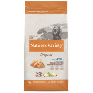 Nature's Variety Dog Original No Grain MEDIUM Salmon sausā suņu barība Lasis 2kg