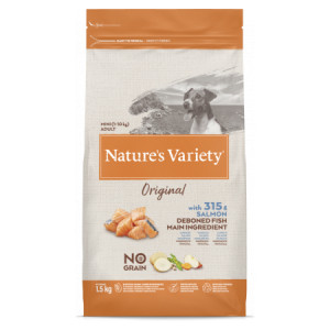 Nature's Variety Dog Original No Grain Mini Salmon sausā suņu barība Lasis 1.5kg