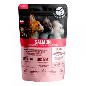 PetRepublic Cat Salmon shred konservi kaķiem Lasis mērcē 100g