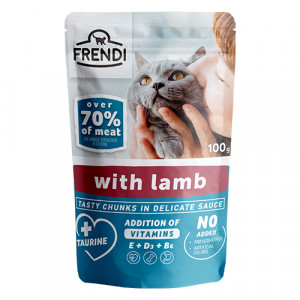 PetRepublic FRENDI Cat Lamb konservi kaķiem Jērs mērcē 100g