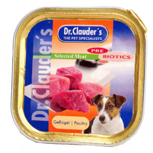 Dr.Clauders Dog konservi suņiem ar prebiotikām Mājputni 100g