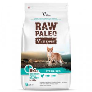 Raw Paleo Cat STERILISED sausā kaķu barība Vista, tuncis, lasis 6kg