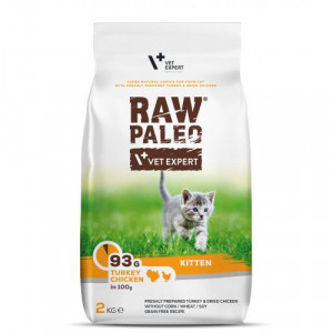 Raw Paleo Cat KITTEN Turkey Chicken sausā barība kaķēniem Tītars, vista 2kg