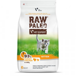 Raw Paleo Cat KITTEN Turkey Chicken sausā barība kaķēniem Tītars, vista 6kg