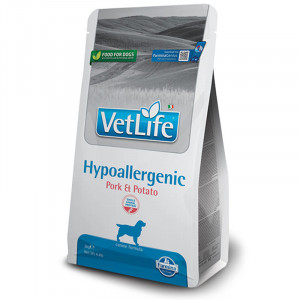Vet Life Dog HYPOALLERGENIC Pork & Potato sausā barība suņiem Alerģijas profilakse 2kg