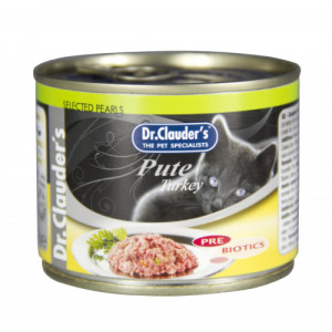 Dr.Clauders Cat PREBIOTICS konservi kaķiem Tītars 200g