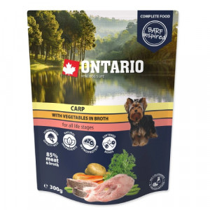 Ontario Dog Carp & Vegetables konservi suņiem Karpa, darzeņi buljonā 300g