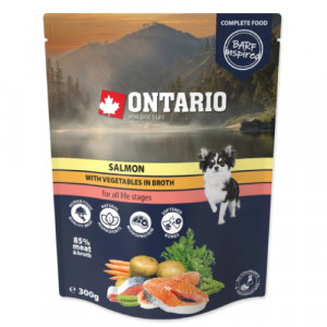 Ontario Dog Salmon & Vegetables konservi suņiem Lasis, darzeņi buljonā 300g