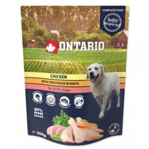 Ontario Dog Chicken & Vegetables konservi suņiem Vista, darzeņi buljonā 300g