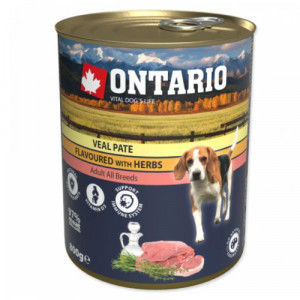 Ontario Dog Veal Pate, Herbs konservi suņiem Teļa gaļa, garšaugi 800g