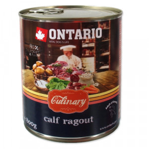 Ontario Dog Calf Ragout, Duck konservi suņiem Teļa gaļa, pīle 800g