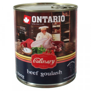 Ontario Dog Beef Goulash konservi suņiem Liellops, vista 800g