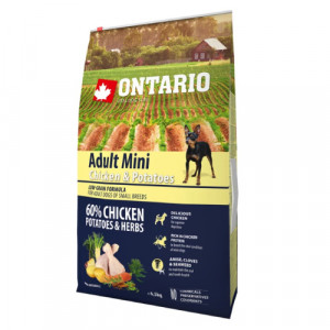 Ontario Dog MINI Chicken & Potatoes sausā barība suņiem Vista, kartupeļi 6.5kg