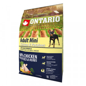 Ontario Dog MINI Chicken & Potatoes sausā barība suņiem Vista, kartupeļi 2.25kg