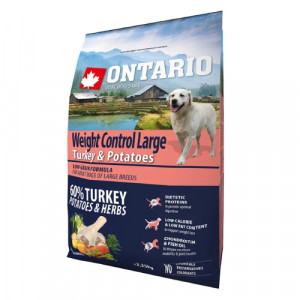 Ontario Dog LARGE Weight Control Turkey sausā barība suņiem Tītars, kartupeļi 2.25kg