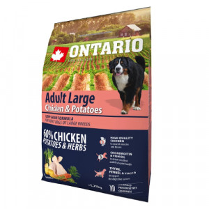 Ontario Dog LARGE Chicken & Potatoes sausā barība suņiem Vista, kartupeļi 2.25kg