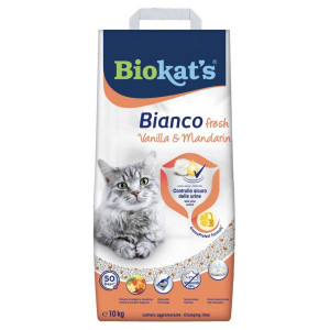 Biokat's Fresh Vanilla Mandarin cementējošās smiltis kaķu tualetēm 10kg