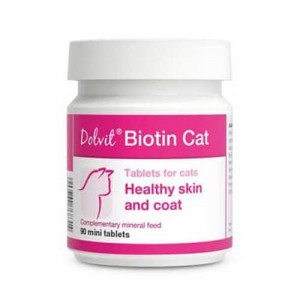DOLVIT Biotin Cat papildbarība kaķiem Veselīga āda un spalva N90