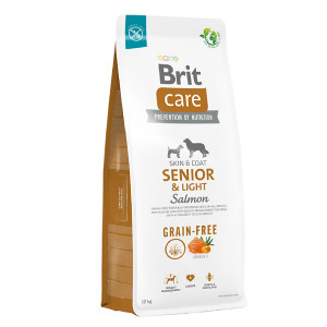 Brit Care GF Senior Light Salmon bezgraudu sausā barība veciem suņiem Lasis 12kg