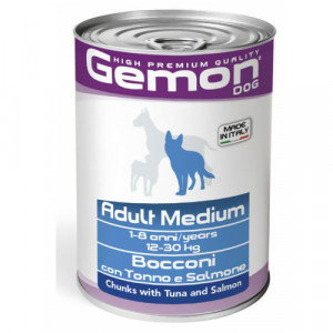 Gemon Dog Medium konservi suņiem Tuncis, lasis 415g