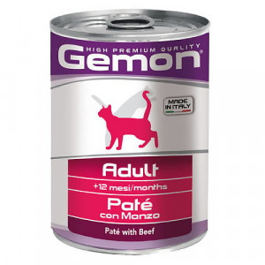 Gemon Cat PATE konservi kaķiem pastēte Liellops 400g