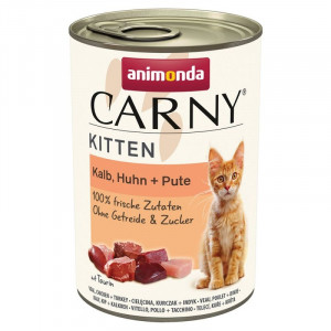 Animonda Carny KITTEN konservi kaķēniem Teļš, vista, tītars 400g