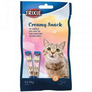 Trixie Creamy Snack krēmīgs gardums kaķiem Baltas zivis 14g x5
