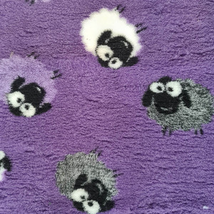 VetBed paklājs - guļvieta suņiem  ar gumijotu pamatni 100x150 cm Violet Sheep