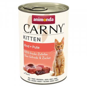 Animonda Carny KITTEN konservi kaķēniem Liellops, tītars 400g