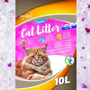 Perfect Cat silikona smiltis kaķu tualetēm Lavanda 10L