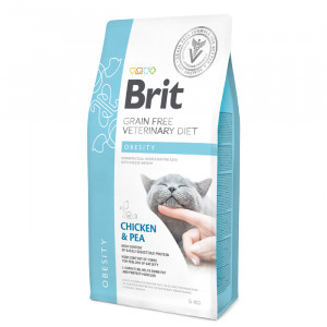 Brit Veterinary Diet GF bezgraudu sausā kaķu barība OBESITY 5kg