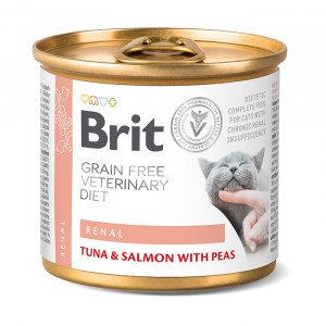 Brit Veterinary Diet GF konservi kaķiem barība RENAL 200g