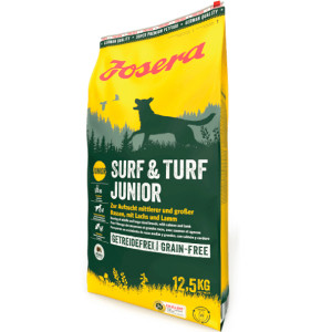 Josera SURF TURF JUNIOR bezgraudu sausā barība kucēniem Lasis, jērs 12.5kg