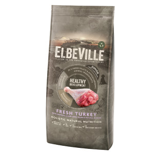 ElbeVille PUPPY JUNIOR LARGE Fresh Turkey sausā barība kucēniem Svaiga tītara gaļa 11.4kg