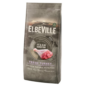 ElbeVille ALL BREED Fit & Slim Fresh Turkey sausā suņu barība Svaiga tītara gaļa 11.4kg