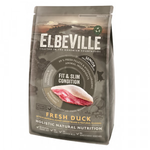 ElbeVille SENIOR MINI Fit & Slim Fresh Duck sausā suņu barība Svaiga pīles gaļa 4kg