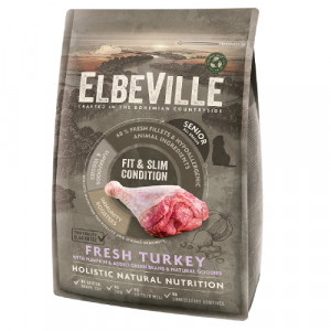 ElbeVille SENIOR ALL BREED Fit & Slim Fresh Turkey sausā suņu barība Svaiga tītara gaļa 4kg
