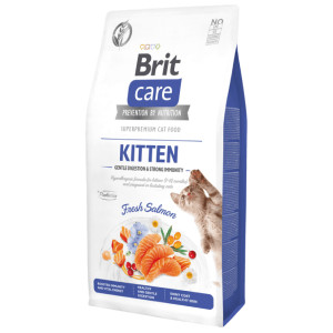 Brit Care СAT GF KITTEN GENTLE DIGESTION bezgraudu sausā barība kaķēniem Lasis 2kg