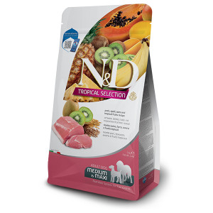 Natural & Delicious DOG TROPICAL LG ADULT M/L mazgraudu sausā barība suņiem Cūkgaļa 2kg