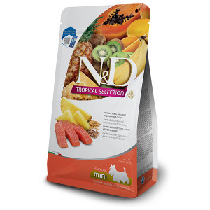 Natural & Delicious DOG TROPICAL LG ADULT S mazgraudu sausā barība suņiem Lasis 1.5kg